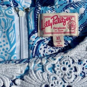Lilly Pulitzer Vibrant Blue and White Patterned Dress